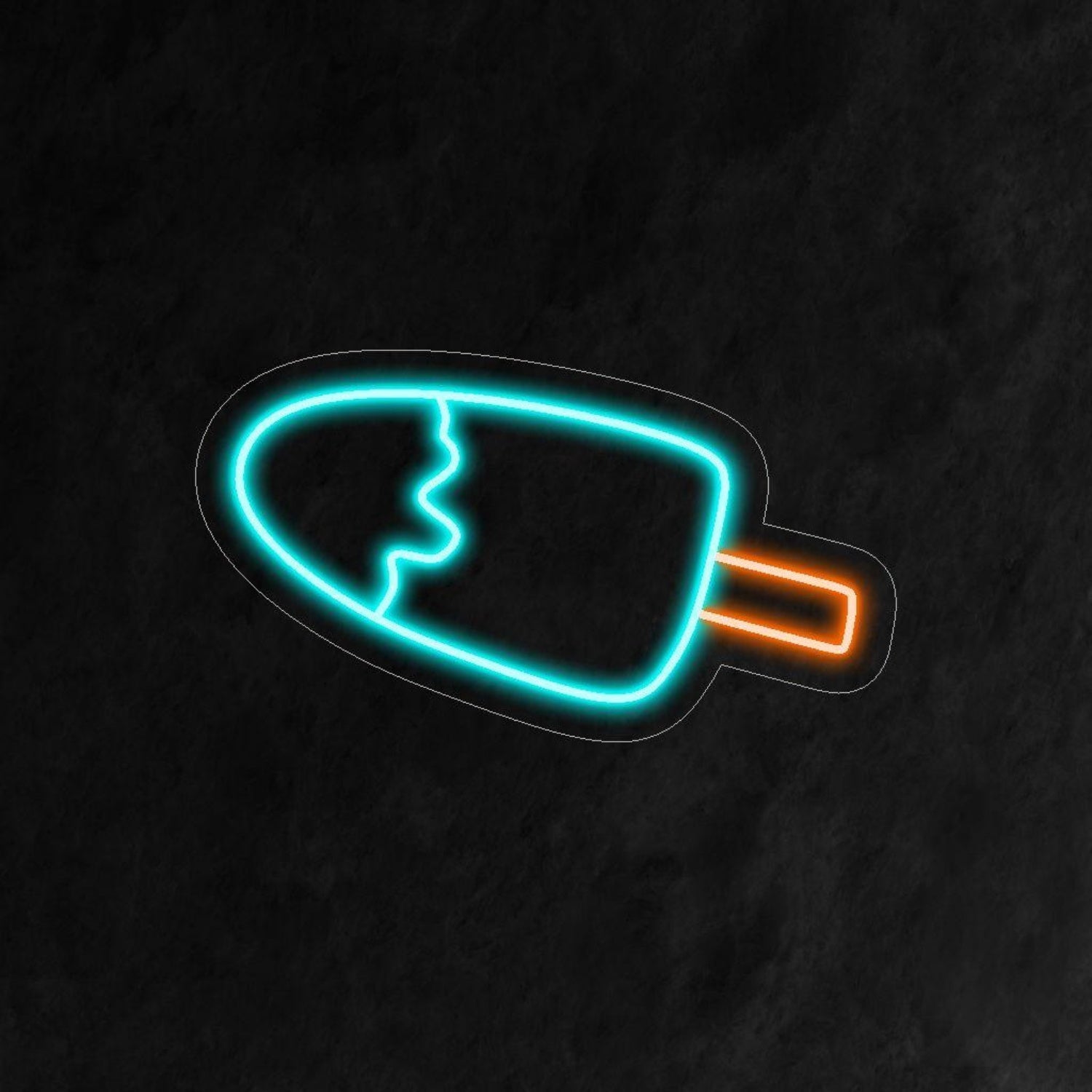 Teal Orange Bitten Ice Cream Led Neon Sign For Dessert Shop Decor - Shineneon