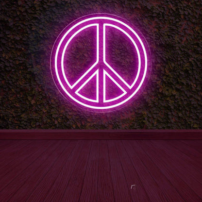 Teal Peace Symbol Led Neon Sign For Modern Cafe Bar Decor | Shineneon