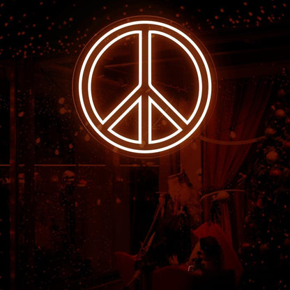 Teal Peace Symbol Led Neon Sign For Modern Cafe Bar Decor | Shineneon