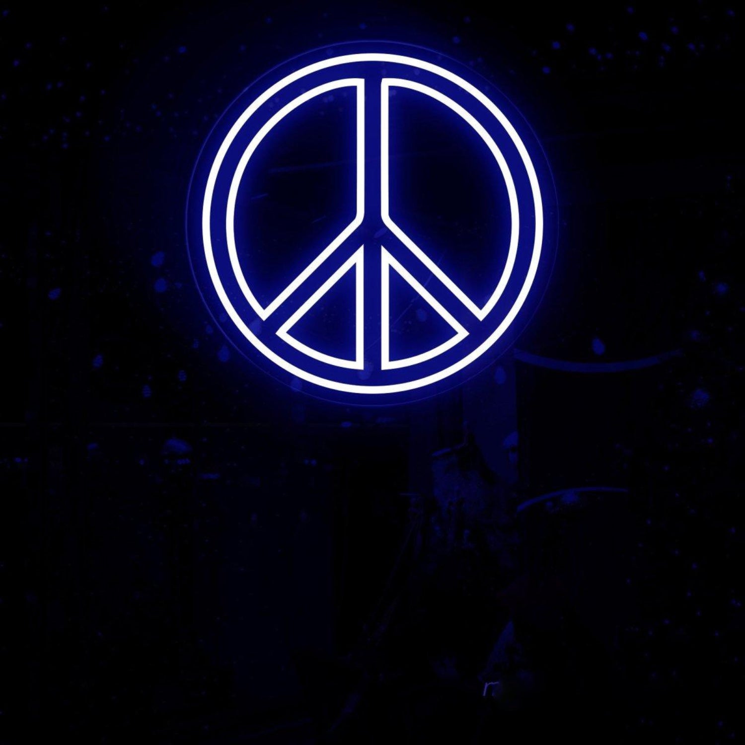 Teal Peace Symbol Led Neon Sign For Modern Cafe Bar Decor | Shineneon