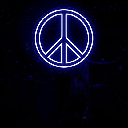 Teal Peace Symbol Led Neon Sign For Modern Cafe Bar Decor | Shineneon