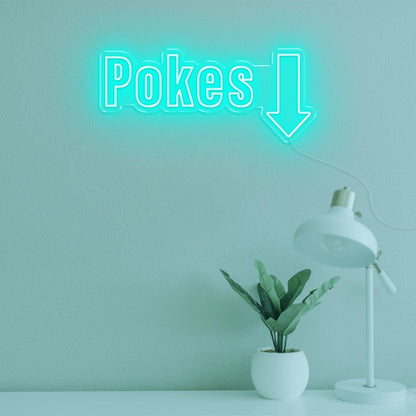 Teal Pokes 1 Arrow Led Neon Sign For Modern Poke Bowl Restaurant Decor | Shineneon