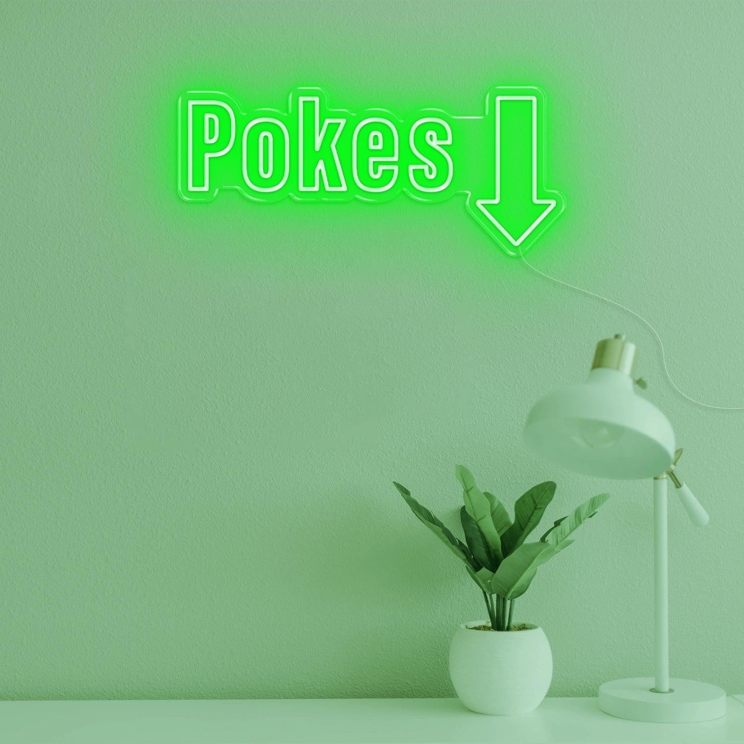 Teal Pokes 1 Arrow Led Neon Sign For Modern Poke Bowl Restaurant Decor | Shineneon