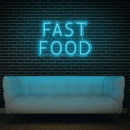 Teal Text Fast Food Led Neon Sign For Restaurant Cafe Shop Wall Decor | Shineneon