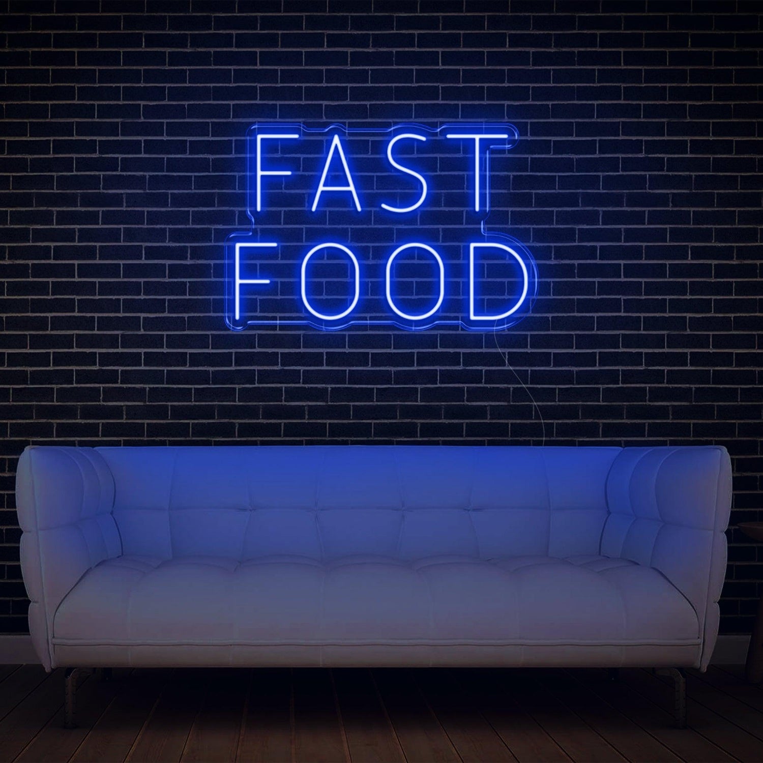 Teal Text Fast Food Led Neon Sign For Restaurant Cafe Shop Wall Decor | Shineneon