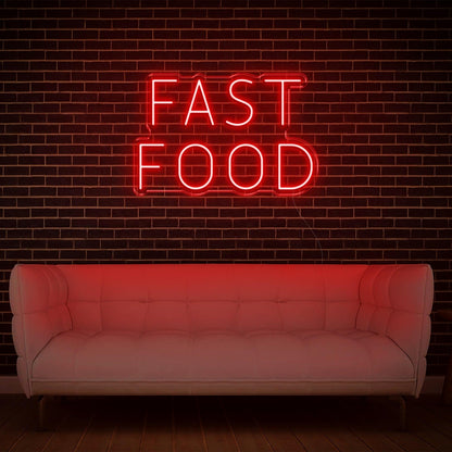 Teal Text Fast Food Led Neon Sign For Restaurant Cafe Shop Wall Decor | Shineneon