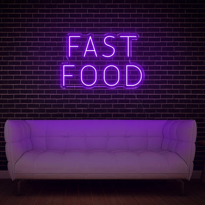 Teal Text Fast Food Led Neon Sign For Restaurant Cafe Shop Wall Decor | Shineneon