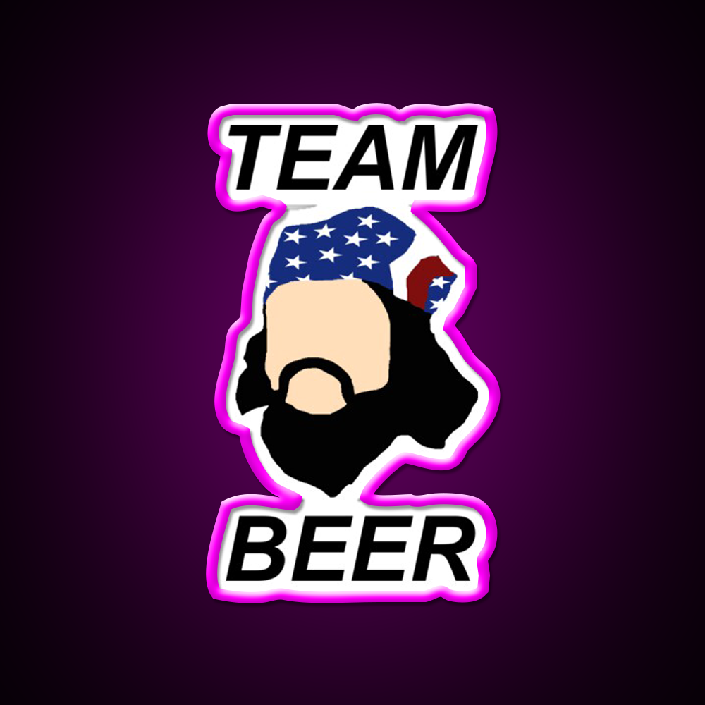 Team Beer Bar Decor Led Neon Sign Rgb Color - Neon sign mounted on wall in room