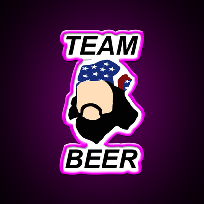 Team Beer Bar Decor Led Neon Sign Rgb Color - Neon sign mounted on wall in room