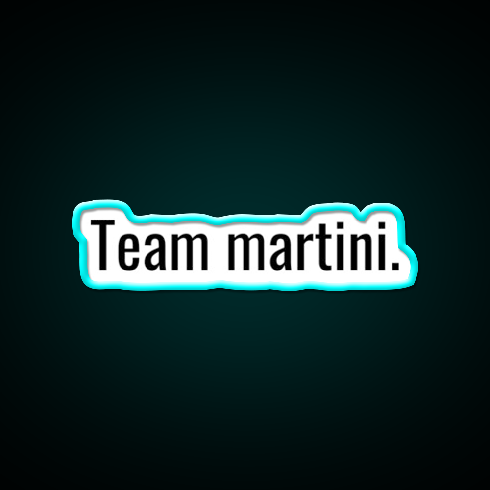 Team Martini Cocktail Bar Decor Led Neon Sign Rgb Color - Size and dimension reference