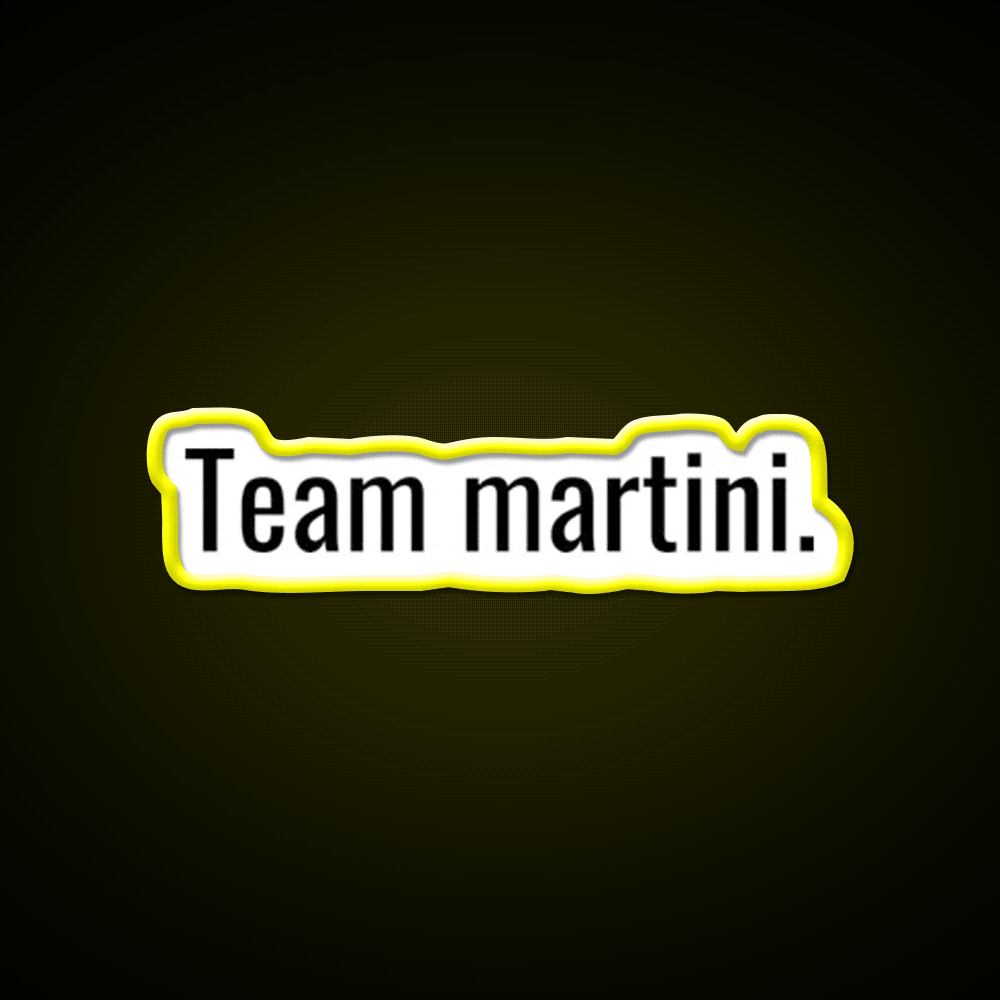 Team Martini Cocktail Bar Decor Led Neon Sign Rgb Color - Custom LED neon sign front view