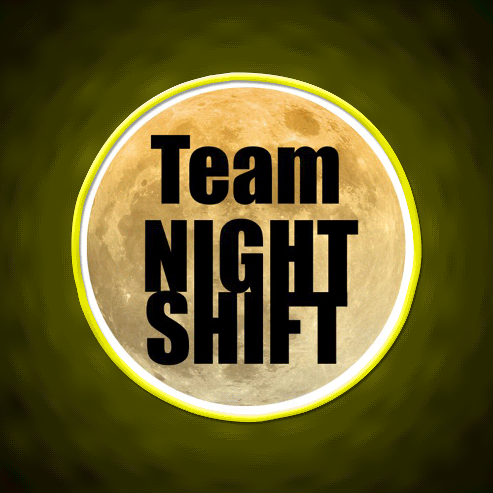 Team Night Shift Welcome Led Neon Sign Open Sign Rgb Color - Custom LED neon sign front view