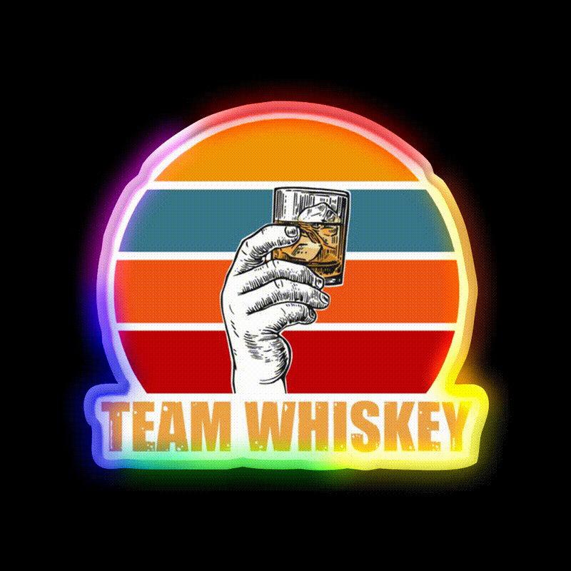 Team Whiskey Drink Bar Led Neon Sign Rgb Color