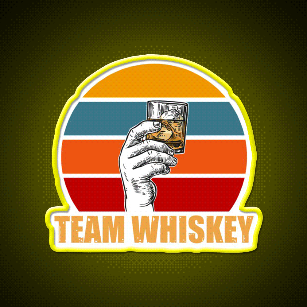Team Whiskey Drink Bar Led Neon Sign Rgb Color