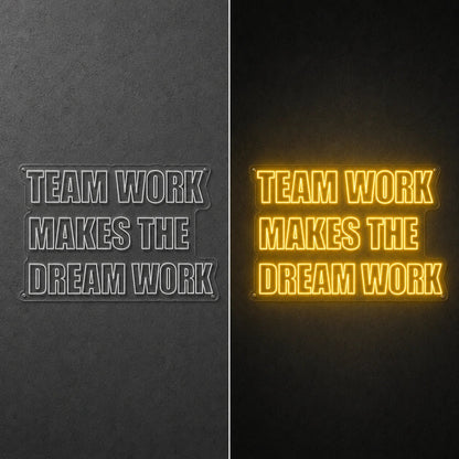 Team Work Makes The Dream Wall Decor LED Neon Sign - Shineneon