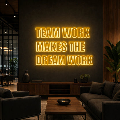 Team Work Makes The Dream Wall Decor LED Neon Sign Garage Man Cave Neon Sign high-converting product image