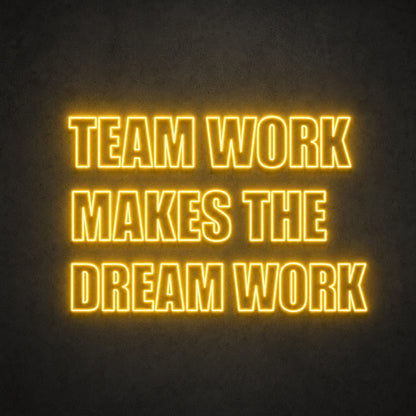 Team Work Makes The Dream Wall Decor LED Neon Sign Garage Man Cave Neon Sign main product image