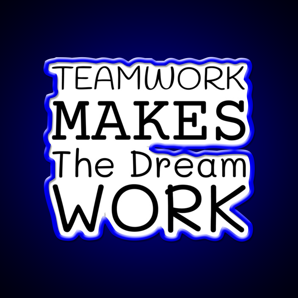 Teamwork Makes The Dream Work Gym Fitness Led Neon Sign Rgb Color
