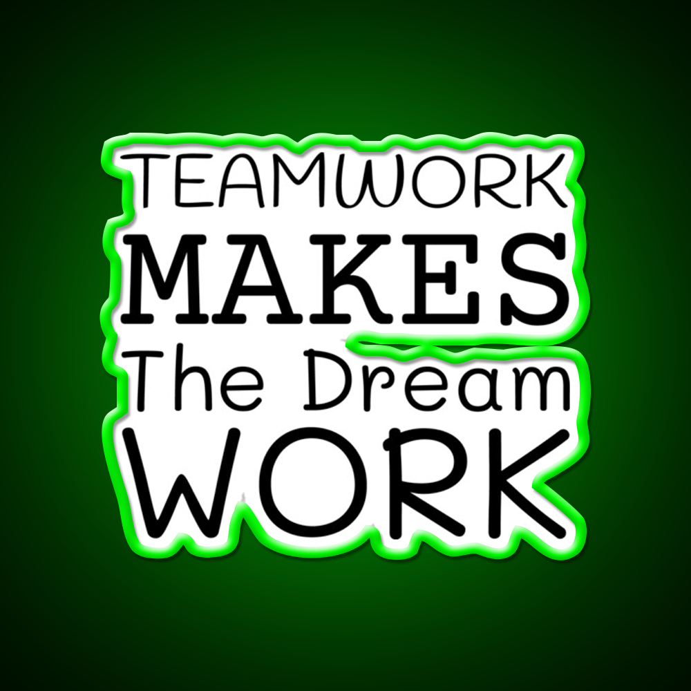 Teamwork Makes The Dream Work Gym Fitness Led Neon Sign Rgb Color