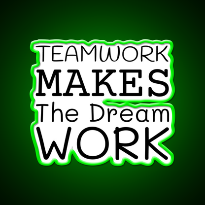 Teamwork Makes The Dream Work Gym Fitness Led Neon Sign Rgb Color