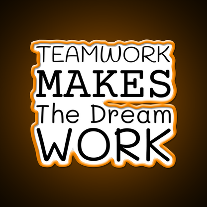 Teamwork Makes The Dream Work Gym Fitness Led Neon Sign Rgb Color