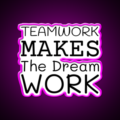 Teamwork Makes The Dream Work Gym Fitness Led Neon Sign Rgb Color