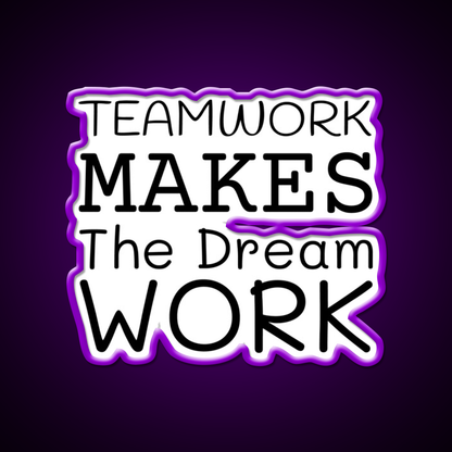 Teamwork Makes The Dream Work Gym Fitness Led Neon Sign Rgb Color