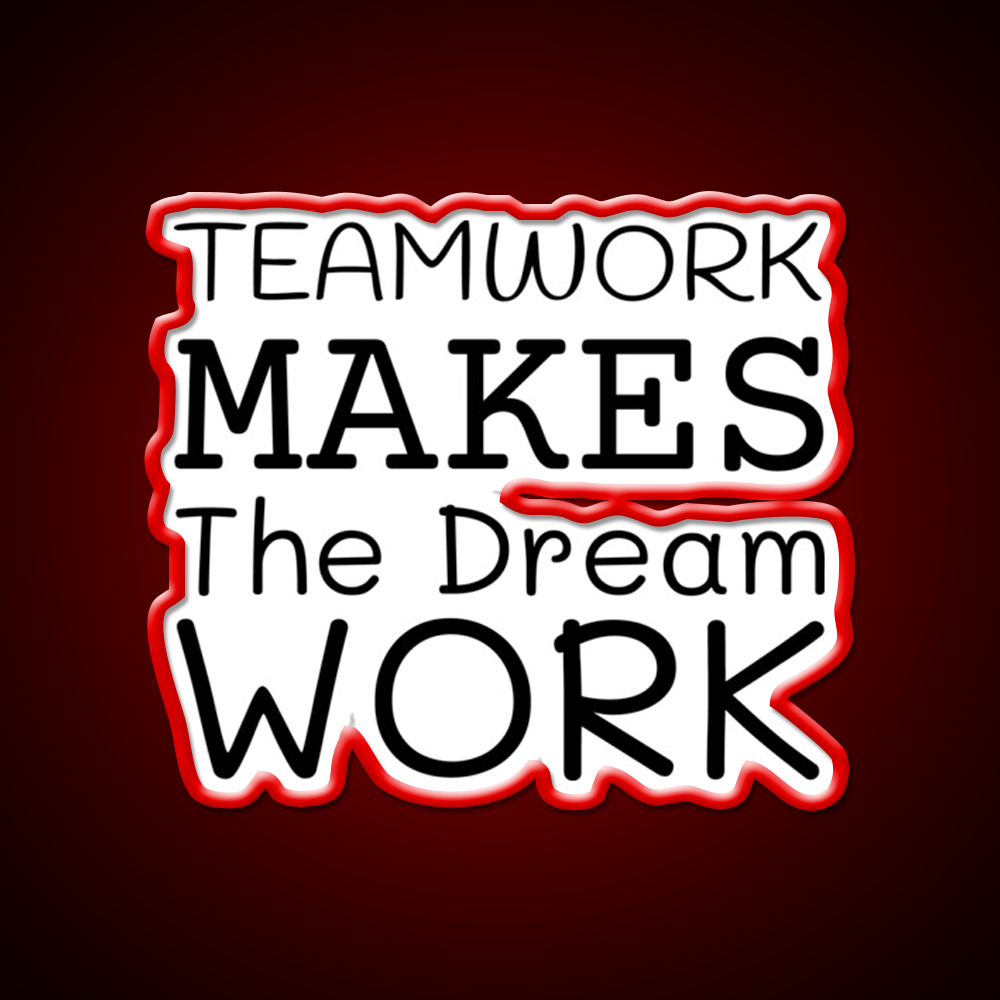Teamwork Makes The Dream Work Gym Fitness Led Neon Sign Rgb Color