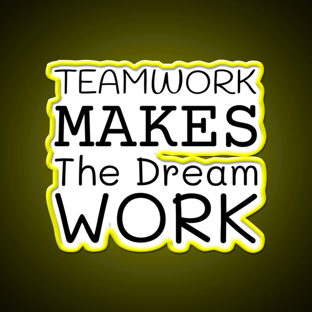 Teamwork Makes The Dream Work Gym Fitness Led Neon Sign Rgb Color