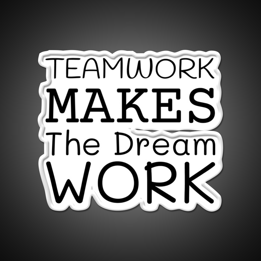 Teamwork Makes The Dream Work Gym Fitness Led Neon Sign Rgb Color