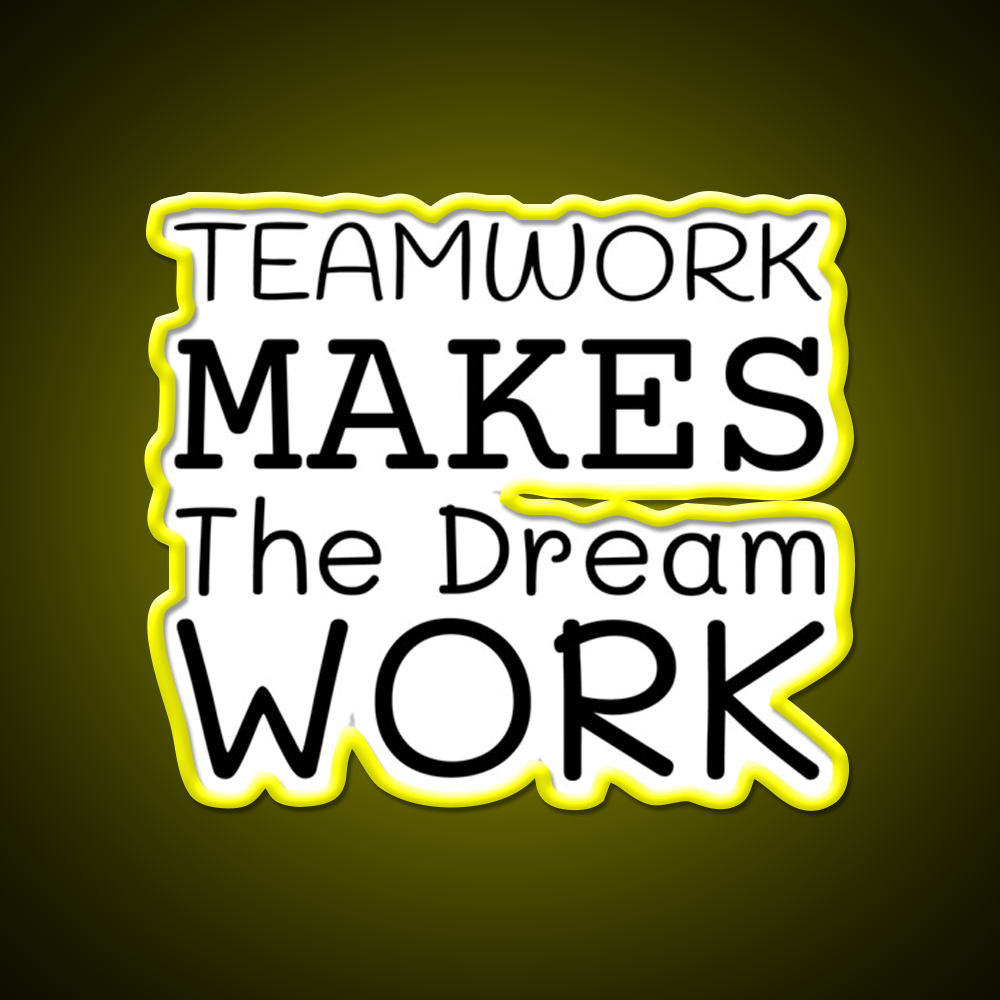 Teamwork Makes The Dream Work Gym Fitness Led Neon Sign Rgb Color