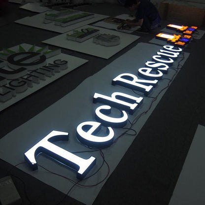 Tech Rescue 3D Frontlit Letters Metal Led Sign - Shineneon