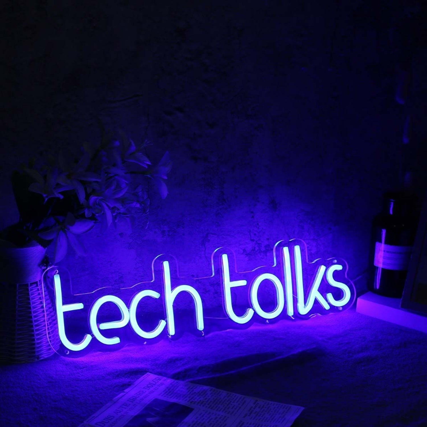 Tech Talks Blue Led Neon Sign - Shineneon