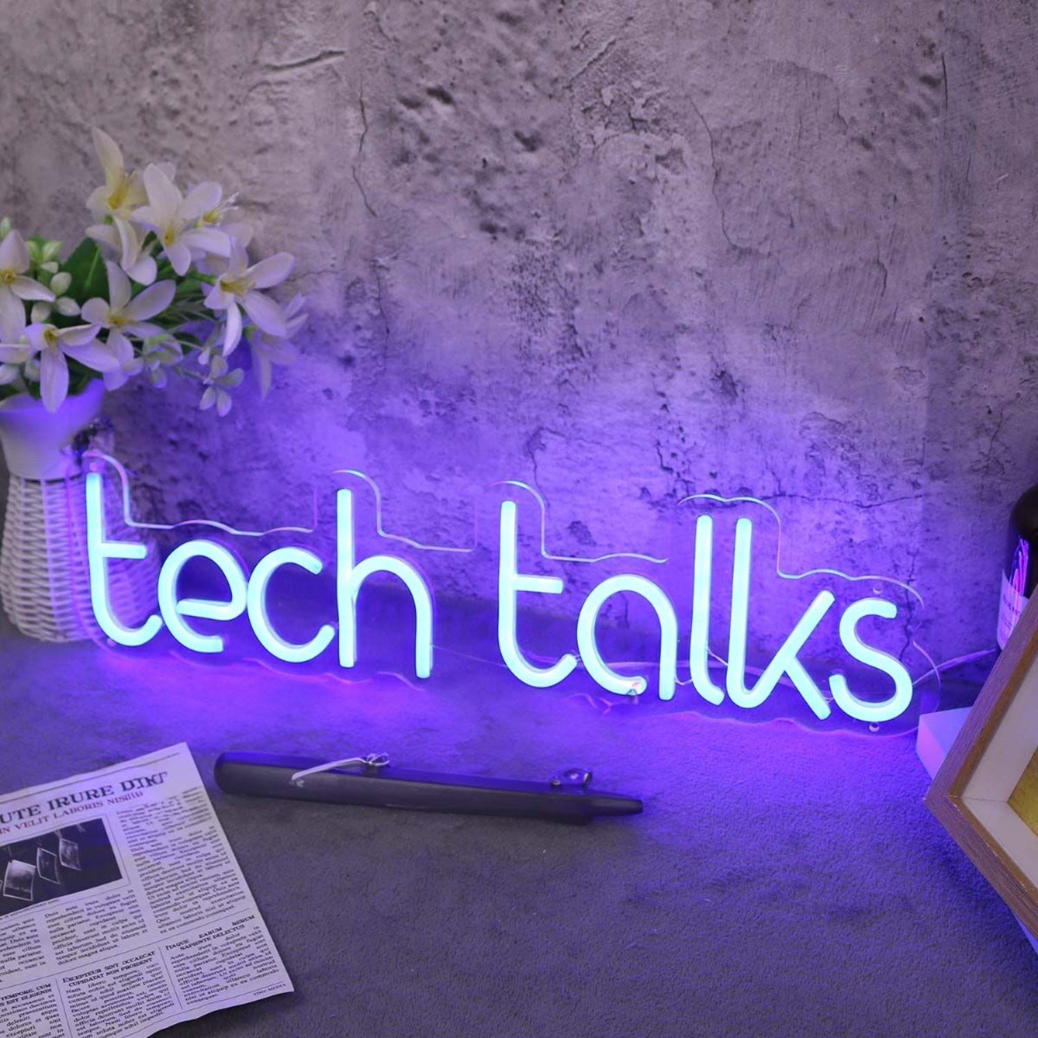 Tech Talks Blue Led Neon Sign - Shineneon