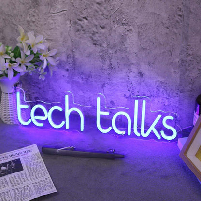 Tech Talks Blue Led Neon Sign - Shineneon