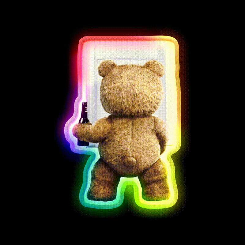 Ted Beer Bar Decor Led Neon Sign Rgb Color - LED neon sign close-up detail