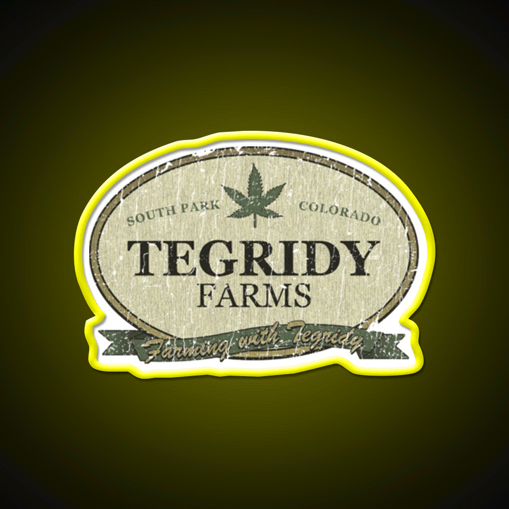Tegridy Farms Hemp Inspired Green Leaf Led Neon Sign 420 Neon Decor Rgb Color - Custom LED neon sign front view