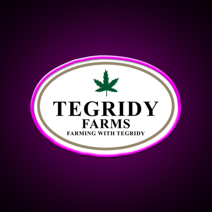 Tegridy Farms Hemp Inspired Green Leaf Led Neon Sign Rgb Color - Neon sign mounted on wall in room