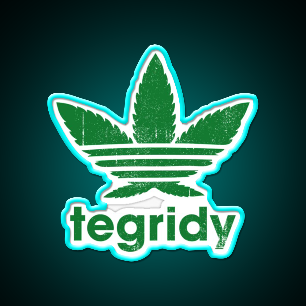 Tegridy Farms Hemp Inspired Green Leaf Led Neon Sign Room Light Sign Rgb Color - Size and dimension reference