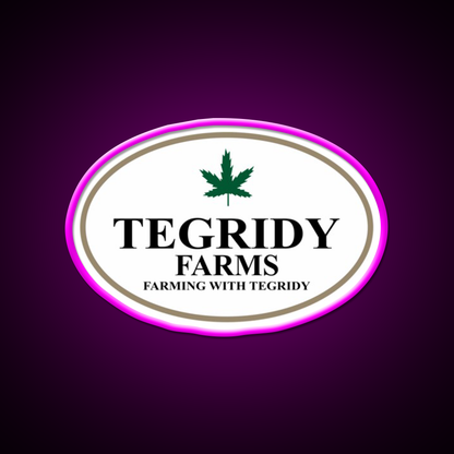 Tegridy Farms Hemp Inspired Green Leaf Led Neon Sign Wall Decor Rgb Color - Neon sign mounted on wall in room