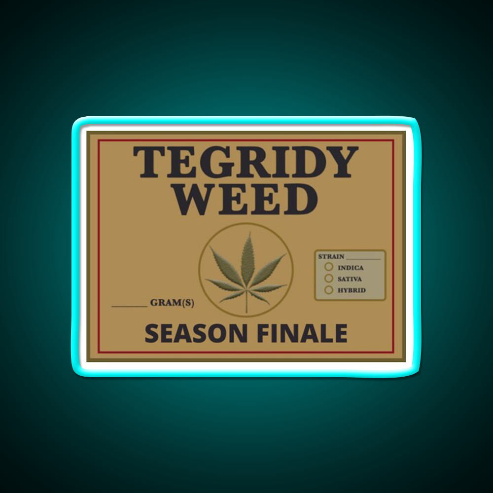 Tegridy Weed From Tegridy Farms Season Green Leaf Led Neon Sign Rgb Color - Size and dimension reference