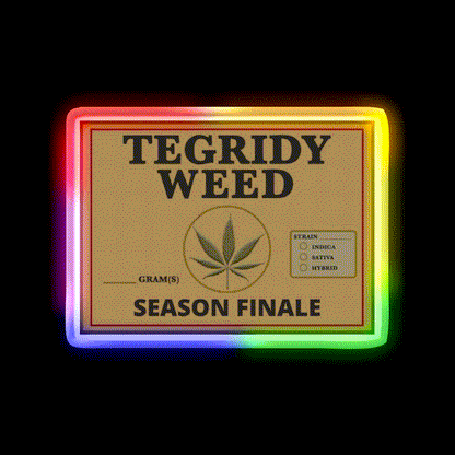 Tegridy Weed From Tegridy Farms Season Green Leaf Led Neon Sign Rgb Color - LED neon sign close-up detail