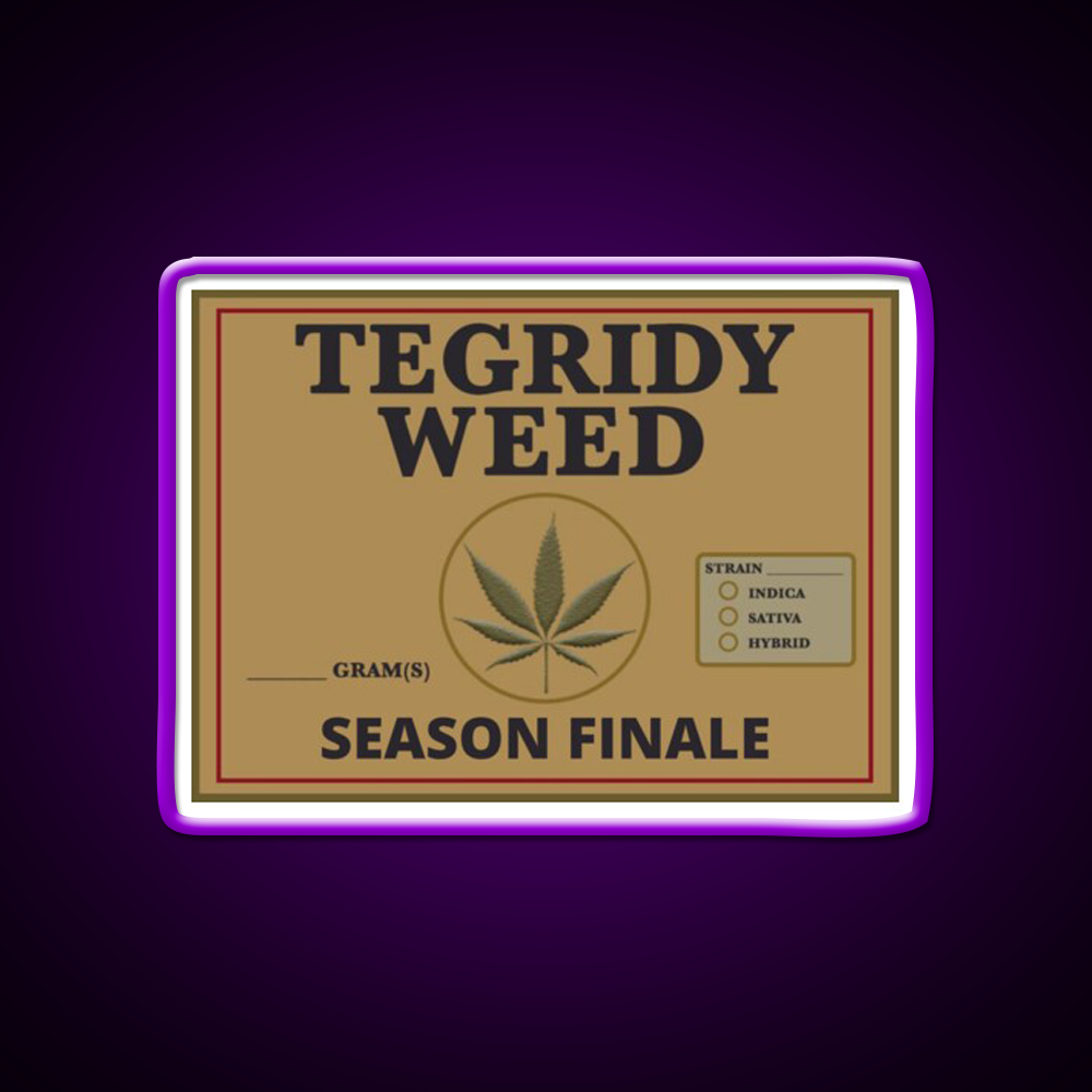 Tegridy Weed From Tegridy Farms Season Green Leaf Led Neon Sign Rgb Color - LED neon sign view 9