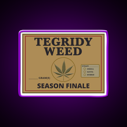 Tegridy Weed From Tegridy Farms Season Green Leaf Led Neon Sign Rgb Color - LED neon sign view 9