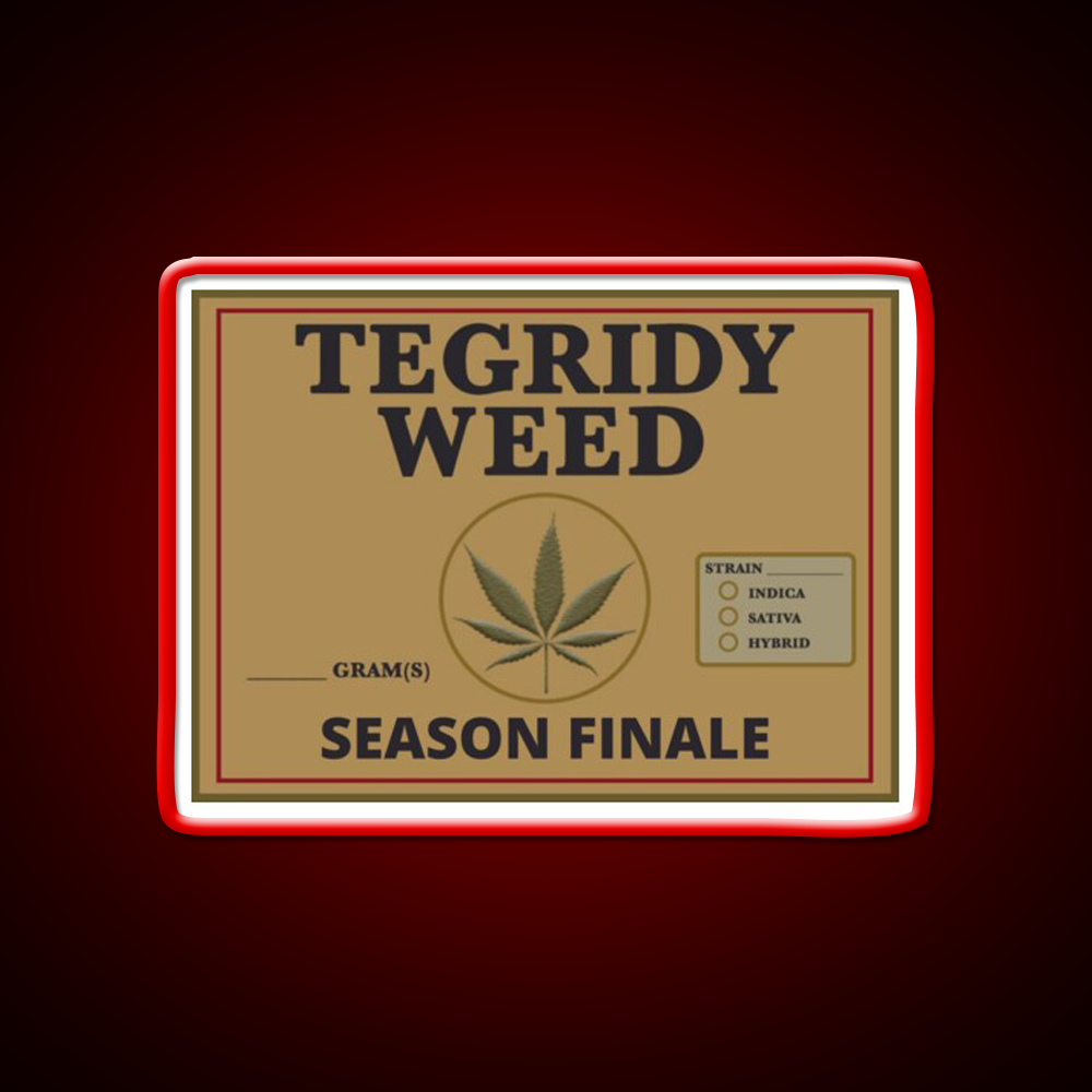Tegridy Weed From Tegridy Farms Season Green Leaf Led Neon Sign Rgb Color - LED neon sign view 10