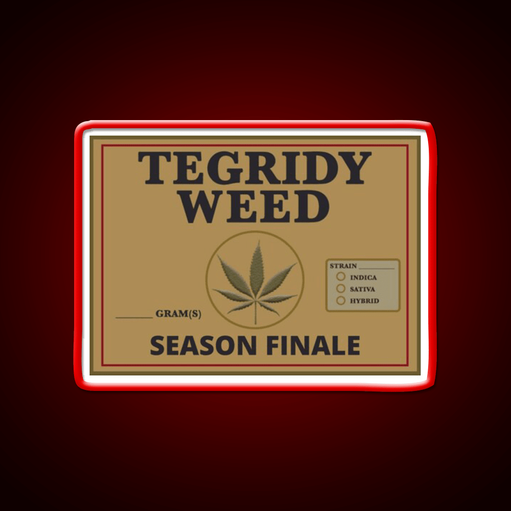 Tegridy Weed From Tegridy Farms Season Green Leaf Led Neon Sign Rgb Color - Shineneon