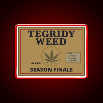 Tegridy Weed From Tegridy Farms Season Green Leaf Led Neon Sign Rgb Color - Shineneon