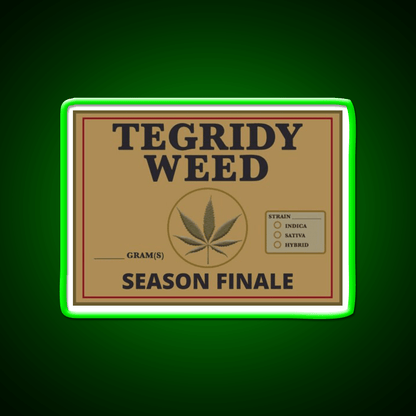 Tegridy Weed From Tegridy Farms Season Green Leaf Led Neon Sign Rgb Color - Shineneon