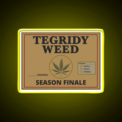 Tegridy Weed From Tegridy Farms Season Green Leaf Led Neon Sign Rgb Color - Custom LED neon sign front view