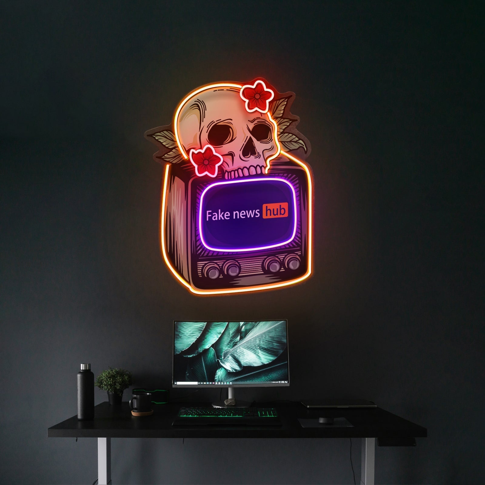 Television Skull Vibe Led Neon Sign Light Custom Led Signs - Shineneon